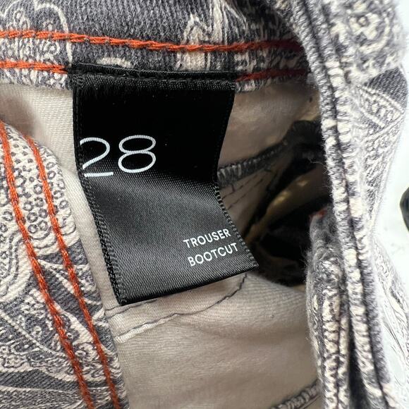 Pilcro Pants Womens 28 Gray Paisley Western Trouser Bootcut Boho Hippie *Altered - Picture 6 of 8